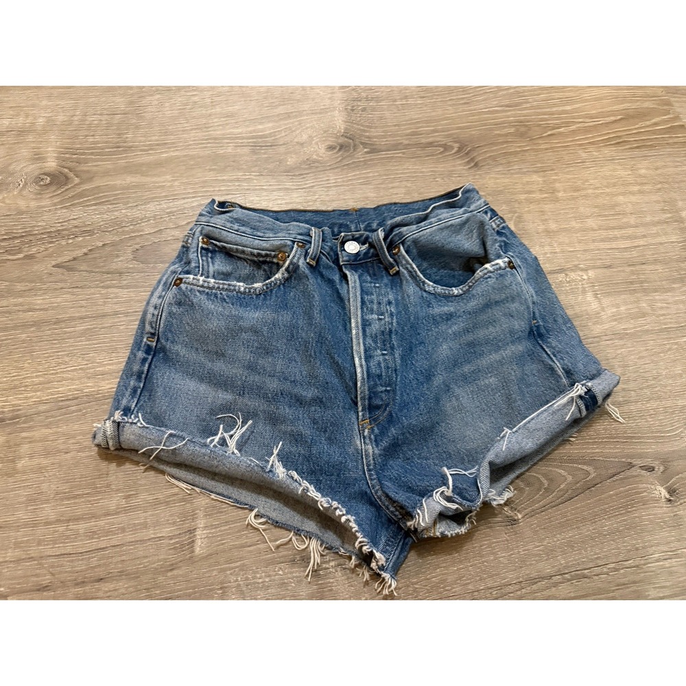 Agolde 90's Cut Off Jeans Shorts Women's 27 Button Fly Distressed Organic
